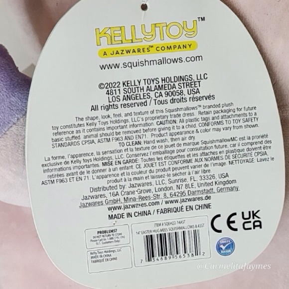 PATTY 🐄 Purple And Pink Flower Hugmee Cow Original Squishmallow By Kellytoy NWT - Picture 7 of 10